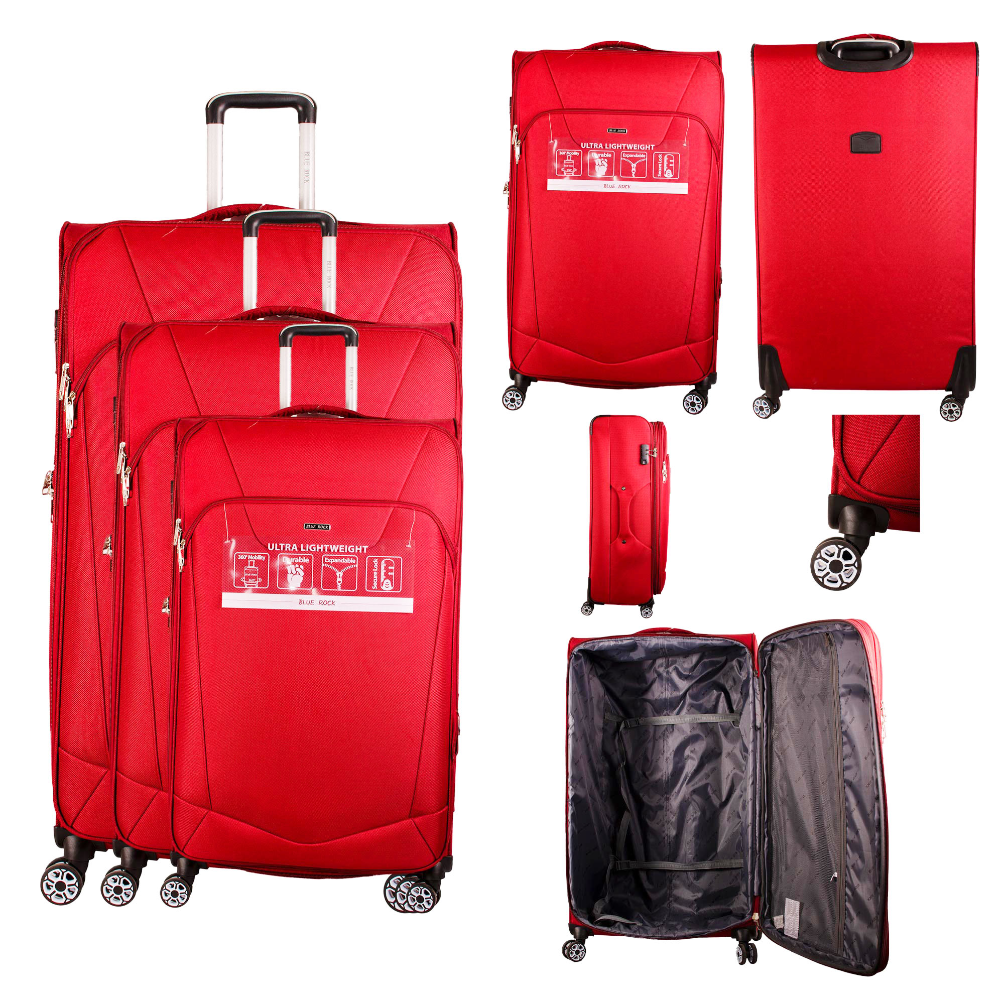 (image for) T-SC-02 MAROON SET OF 3 TRAVEL TROLLEY SUITCASES